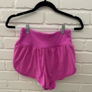 GAME TIME shorts free people hot pink, lined, elastic waist, and pocket features